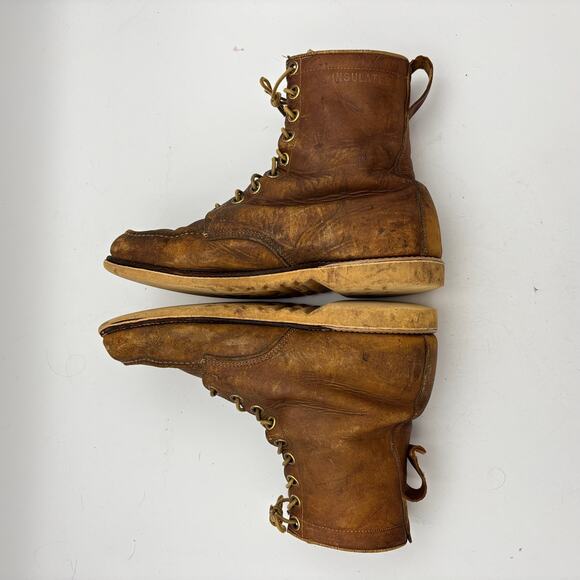 Vintage 50s The Rand Sharpshooter Moc Toe Work Boots Distressed Men\'s 10.5 D main image 10